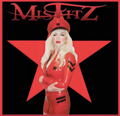 MISFITZ RED  LATEX MILITARY STYLE MICRO MINI SKIRT