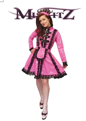 MISFITZ BARBIE PINK PVC BUCKLE & PADLOCK STRAITJACKET MAIDS OUTFIT