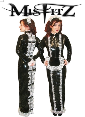 MISFITZ PVC PADLOCK STRAITJACKET HOBBLE MAIDS DRESS