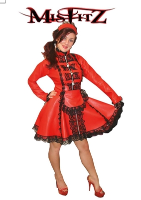 MISFITZ  RED LEATHERLOOK STRAITJACKET SISSY MAIDS UNIFORM