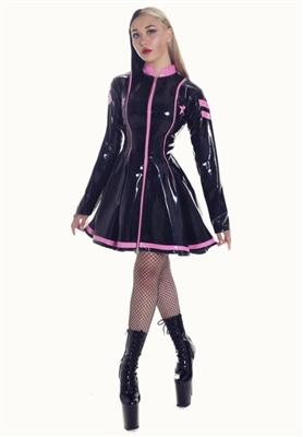 MISFITZ  PVC MILITARY STYLE SKATER DRESS