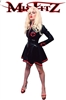 MISFITZ BLACK & RED LATEX SKATER NURSE UNIFORM