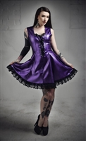 Misfitz latex and lace corset effect skater dress