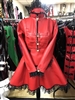 MISFITZ RED LEATHER LOOK PADLOCK STRAITJACKET SKATER MAIDS DRESS