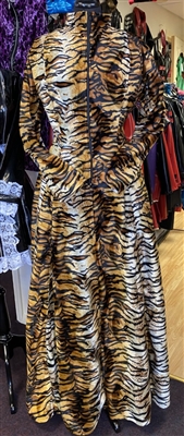 TIGER VELBOA FULL LENGTH MISTRESS SKATER DRESS / COAT