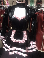 MISFITZ PVC MAIDS OUTFIT/ BABY PINK SATIN TRIMS