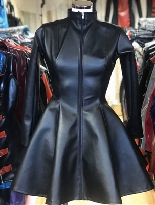 MISFITZ LEATHER LOOK MISTRESS SKATER DRESS