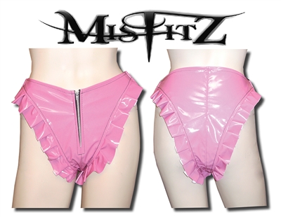 MISFITZ BUBBLEGUM PINK PVC FRILLY PANTIES