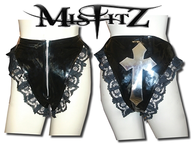 MISFITZ PVC KINKY NUN CRUCIFIX PANTIES