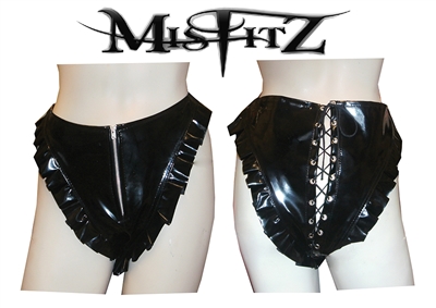 MISFITZ PVC LACE UP SPANKING PANTIES