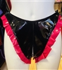 MISFITZ BLACK & RED PVC ZIP CROTCH PANTIES