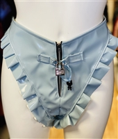 MISFITZ BABY BLUE PVC PADLOCK SISSY PANTIES