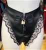 MISFITZ LEATHER LOOK  & LACE PADLOCK SISSY PANTIES