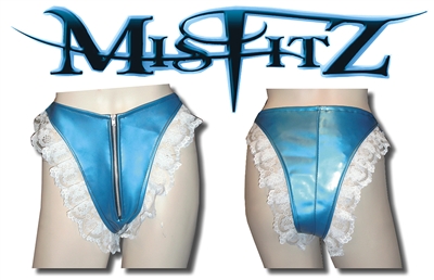 MISFITZ  LATEX  & LACE FRILLY PANTIES