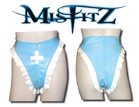 MISFITZ  LATEX OPEN CROTCH KINKY NURSE PANTIES