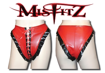 MISFITZ  LATEX LACE UP PANTIES