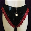 Misfitz black & red latex frilly  padlock sissy panties