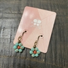 Ceramic Daisy Earrings - Turquoise & Red
