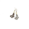 Steel Drum Butterfly Earrings - White Bead