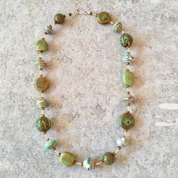 Signature Necklace Short - Antique Green