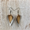 Small Double Leaf Goat Leather Earrings - Silver/Gold