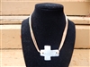 Tan Leather Cross Necklace