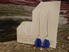 Silver Drop Blue Glass Earrings