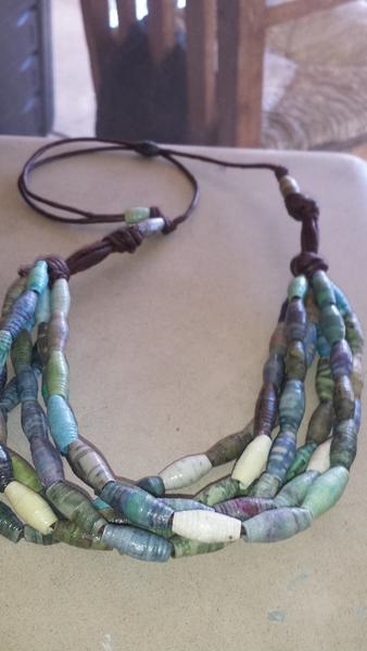 Peace Quilt Multi-Strand Necklace - Blue