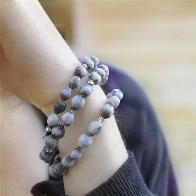 Bead Wrap Bracelet - Gray