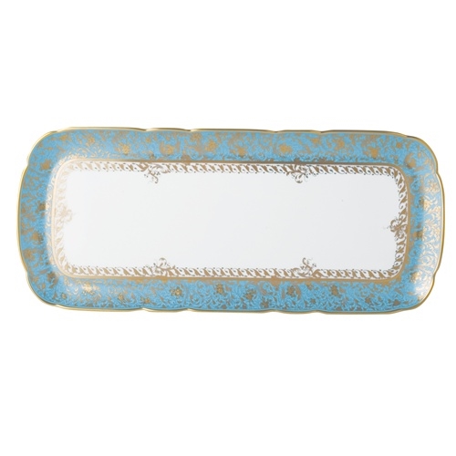 Bernardaud Eden Turquoise Cake Platter Rectangular