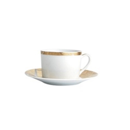 Bernardaud Gold Leaf Tea Saucer Luna Shape