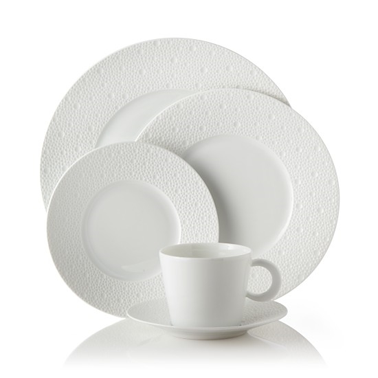 Bernardaud Ecume White Five Piece Place Setting