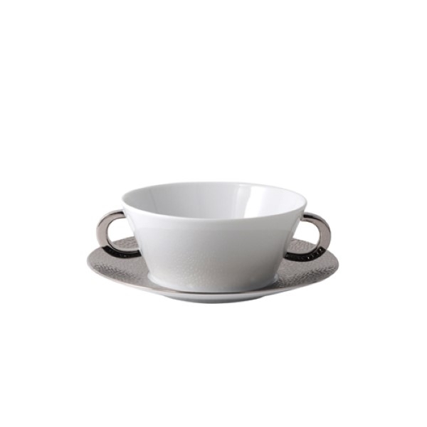 Bernardaud Ecume Platinum Cream Soup Saucer Only