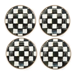 Mackenzie-Childs Courtly Check Enamel Canape Plates - Set of 4