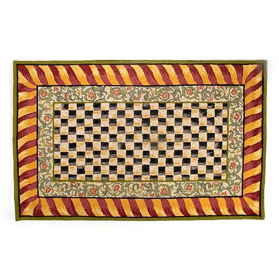 Mackenzie-Childs Courtly Check Rug - Red & Gold - 5 ft.  x 8 ft.