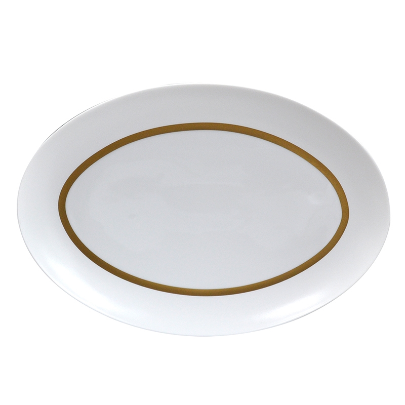 Bernardaud Limoges Cronos Gold Banded Oval Platter