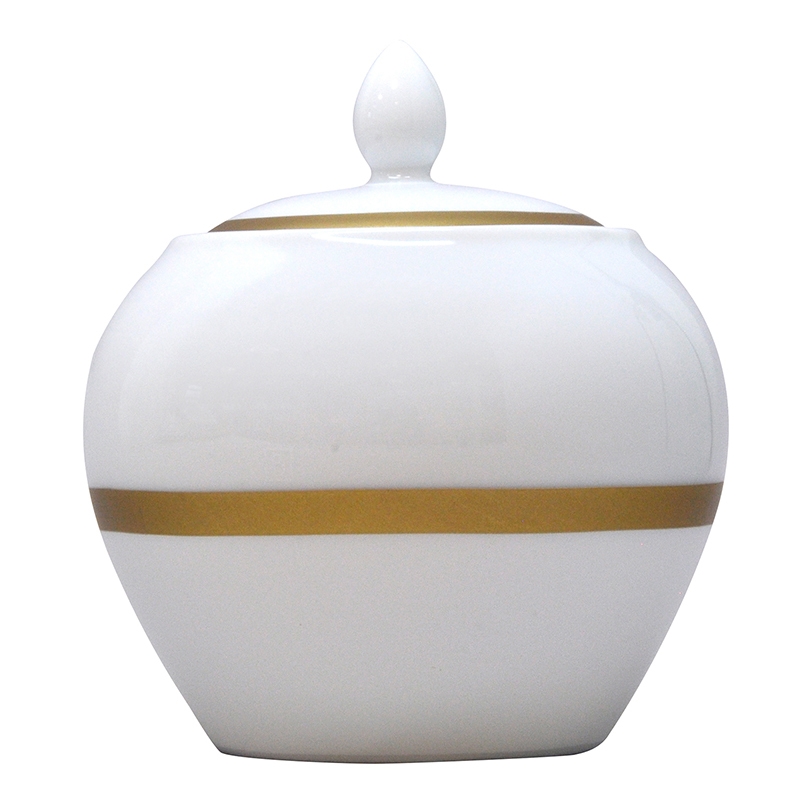 Bernardaud Limoges Cronos Gold Sugar Bowl Boule Shape