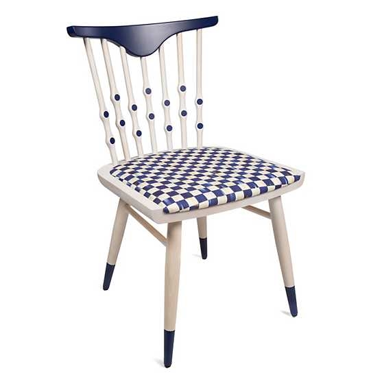 Mackenzie-Childs Musical Chairs Side Chair - Royal Check