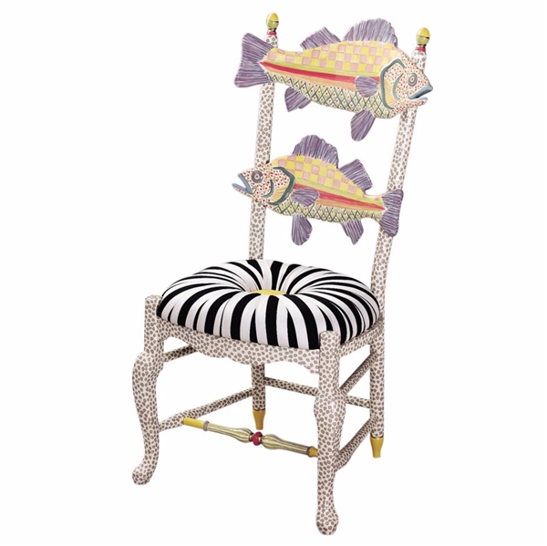 Mackenzie-Childs Freckled Fish Chair Black & White