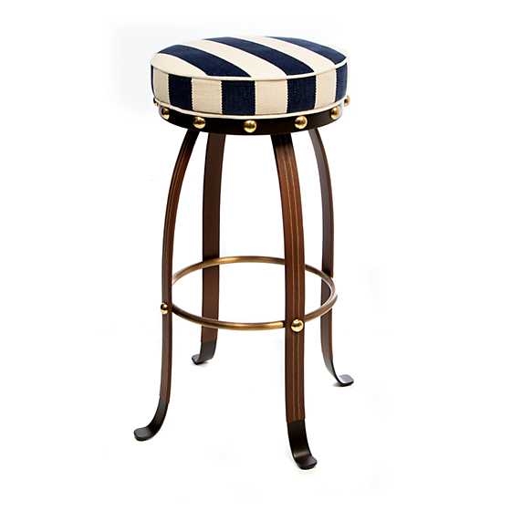 Mackenzie-Childs Flatiron Bar Stool Navy