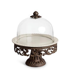 The GG Collection Cake Pedestal w/Glass Dome