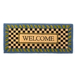 MacKenzie-Childs Periwinkle Double Door Welcome Mat