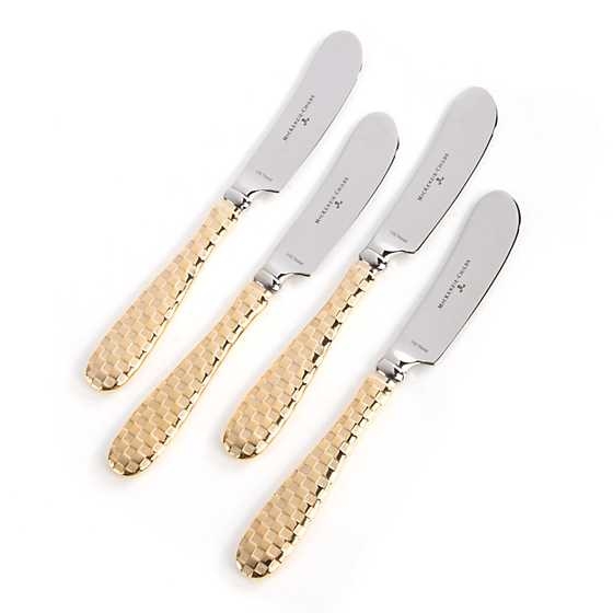 Mackenzie-Childs Gold Check Canape Knives Set of 4