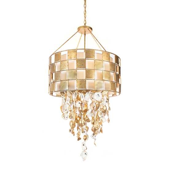 Mackenzie-Childs Golden Check Chandelier