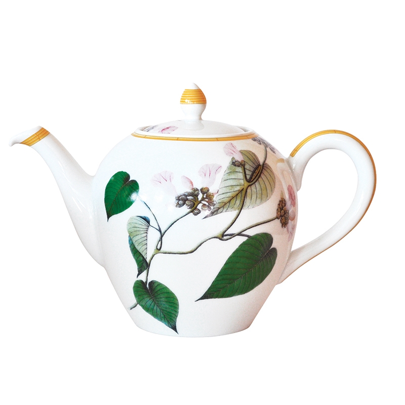 Bernardaud Limoges Jardin Indien Tea Pot Boule Shape