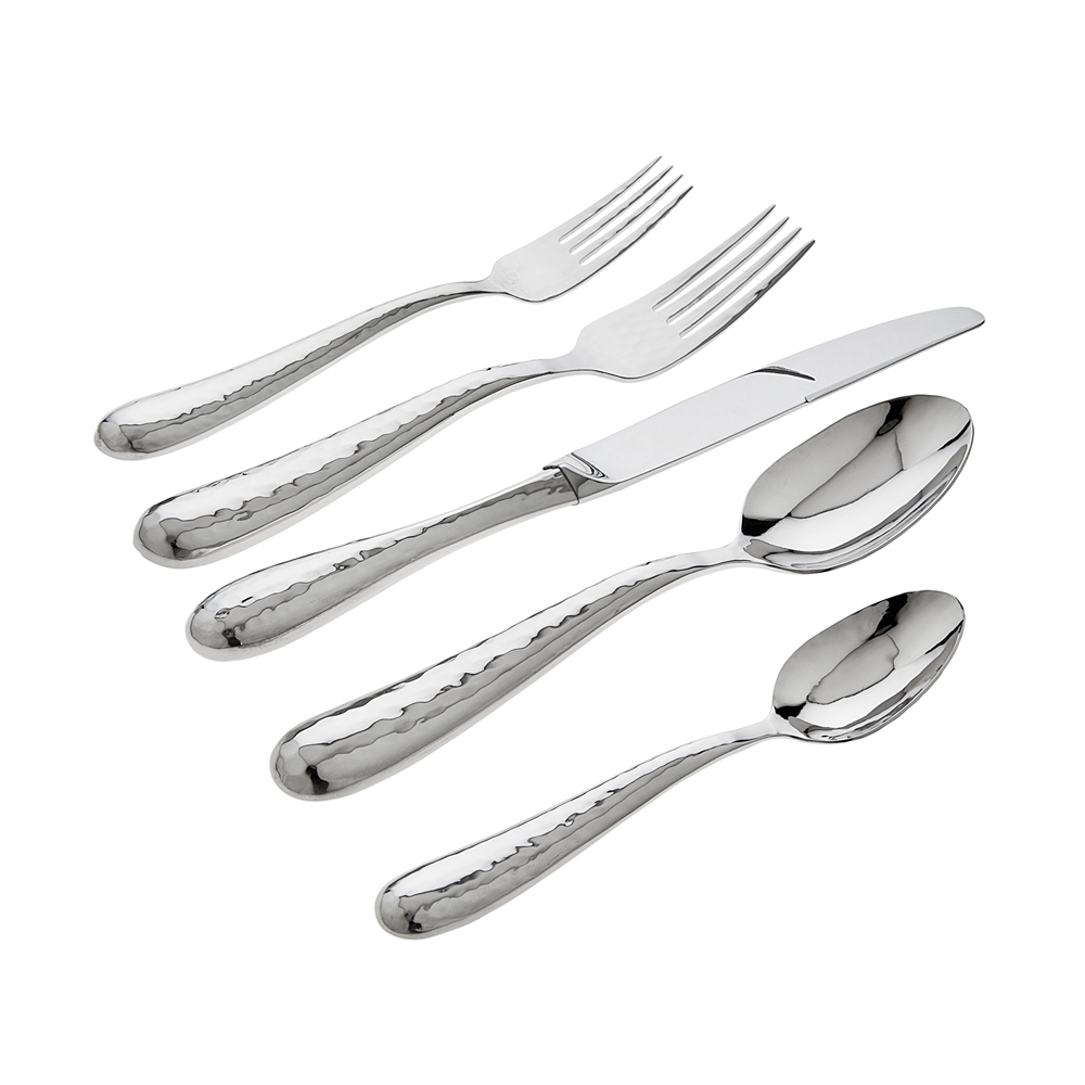 Ricci Argentieri Florence Polished Hammered 5-Piece Place Set