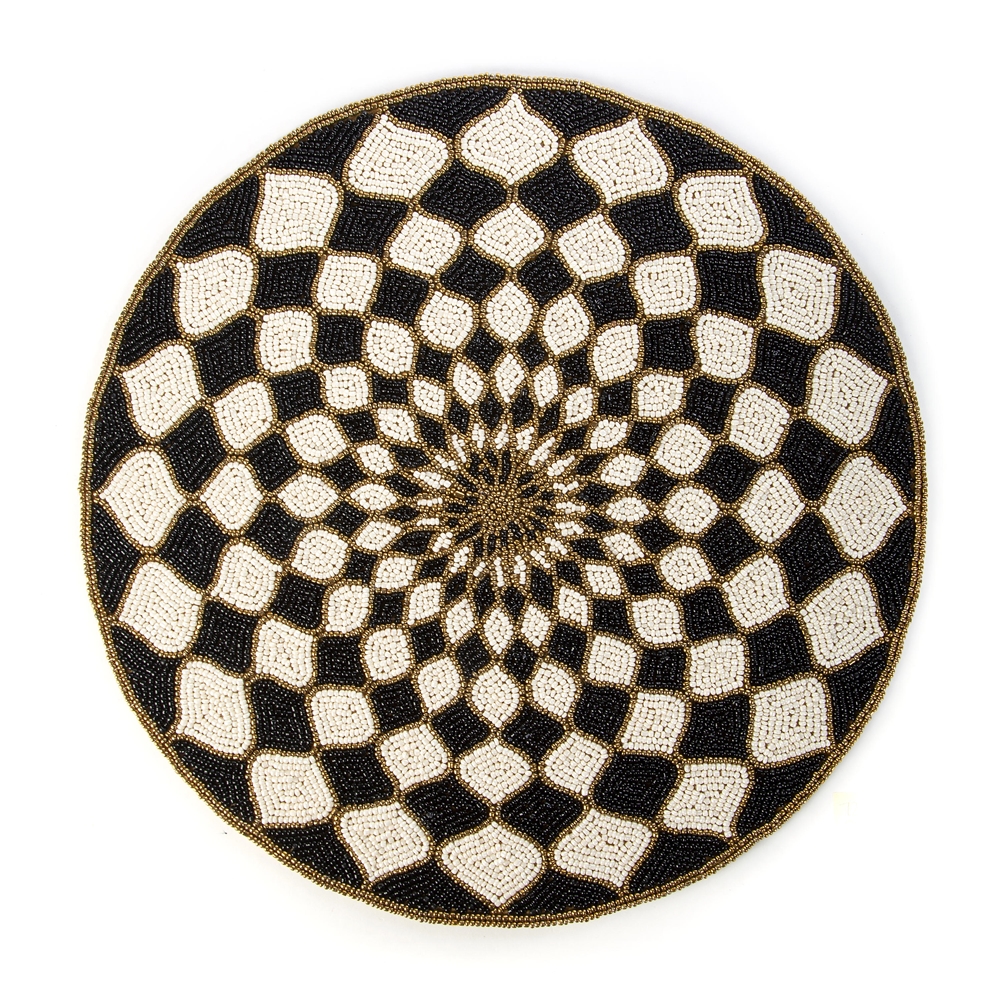 Mackenzie-Childs Kaleidoscope Placemat Black & Ivory