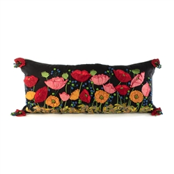 Mackenzie-Childs Poppy Lumbar Pillow - Black