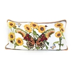 Mackenzie-Childs Monarch Butterfly Lumbar Pillow White