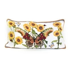 Mackenzie-Childs Monarch Butterfly Lumbar Pillow White